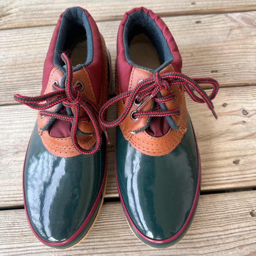 Woodstock Waterproof Green and Brown Duck Boots - Picture 2 of 10